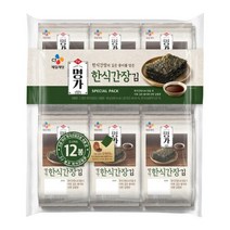 CJ명가 한식간장김 밥반찬 건강간식 간편식 밥반찬 간편요리 빠삭김 4g 12개 1세트, 3세트