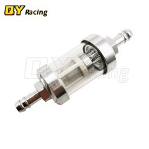 8mm CNC 알루미늄 합금 유리 오토바이 가스 연료 가솔린 오일 필터 ATV 먼지 핏 오프로드 자전거 모토 크로스 액세서리, 02 Silver
