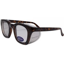 TITUS 사이드 쉴드가 있는 레트로 스타일 안전 안경 (안경만 해당 거북이 프레임 / 스모크 렌즈), Tortoise Frame / Clear Lens, Glasses Only