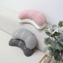 피쉬 반달 메밀베개(면) 피그먼트 고급원단 베개 속 메밀100%, 아이보리