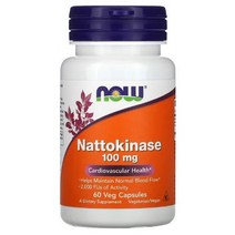 2개 나우푸드 나토키나제 낫토 추출물 100 mg 베지 캡슐 60 정 4개월분 Nattokinase