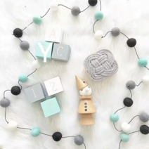 DIY만들기데코소품 핸드메이드장식용 폼볼펠트코튼가랜드 ( 2m ), GW옐로우