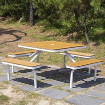 그로스 야외용 알루미늄 수지목 카페 테라스 야외 테이블세트