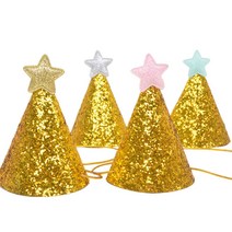 마이카싸 1+1 생일파티 고깔모자 별고깔 별모자 골드, 골드 1+1