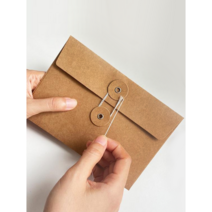 크라프트 종이 단추 봉투 엽서 서류 하도메 A, I-3 (A4 블랙 가로형)