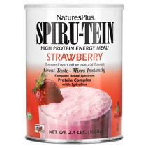 NaturesPlus (네이처스 플러스) Spiru-Tein 하이 프로틴 에너지 밀 딸기 2.4 lbs (1088 g)
