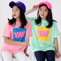 리틀소녀 예이티셔츠 주니어 여아 의류 초등학생 옷 여름박스티 티셔츠