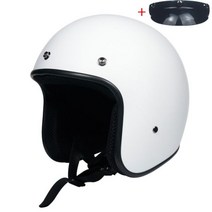 쇼에이 헬멧 풀페이스 반모 레트로 빈티지 오픈 페이스 오토바이 헬멧 하프 바이크 모페드 베스파 제트 파일럿 남성용, XXL, Matte White