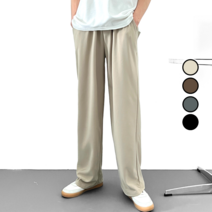 [ 출고 ] 남녀공용 면 기모 사계절 스판 밴딩 트레이닝 와이드 팬츠 바지 (이브컴퍼니77-1)