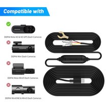 ddpai 1224v 자동차 충전기 hardwire hardwire 키트 ddpai n3 car dvr dash cam mirror 카메라 충전 케이블, ddpai n3용, 씨엔