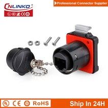 Cnlinko BD24 플라스틱 M24 8Pin Cat5e 항공 RJ45 신호 커넥터 플러그 리셉터클 네트워크 이더넷 LED 빌보, 03 RJ45 Receptacle