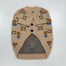 명품패션 G스타일 스웨터 애완견 옷 귀여운 곰 럭셔리 가디건 니트 의류 개 따뜻한 캐주얼 부드러운 가을 겨울 Mascotas, XXL, G