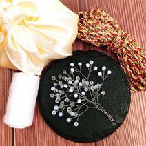 고급 크리스탈 가지장식-백색 계열/비녀만들기/전통공예재료, 유리알