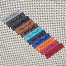 인조가죽라벨#2 - handmade사각엠보 11종, 6. 스카이, 1개