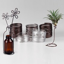 [500g/ 굵기다양] 공예 원예 알루미늄 와이어 철사 끈 공예용 원예용, 은색 500g, 1mm (길이_약235미터)
