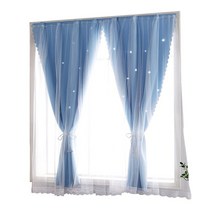 붙이는암막커튼 벨크로 찍찍이 공간분리 작은방 원룸 자취방 별펀칭 레이스