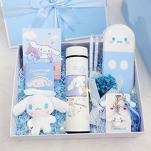 산리오 문구세트 시나모롤 새학기 학용품 패키지 랜덤박스 선물 캐릭터, 블루컵+팬던트+안대+접이식거울