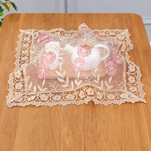 커버 티 세트 커버 타월 작은 티 테이블 패브릭 먼지 헝겊 커버 천 유럽 스퀘어 타월 작은 티 트레이 먼지 타월, 39*39cm 사각형 * 1 태블릿, 수선화 보라색