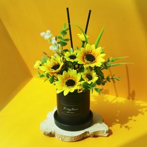 센터피스 디퓨저 개업 승진 축하 선물 돈들어오는 화분 해바라기 블루 장미 실내 방향제, 핑크장미, 120ml, 튤립