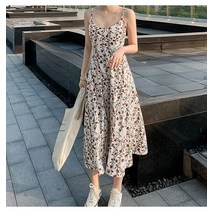니유컴퍼니 꽃잎 뷔스티에 원피스 나시원피스 여름 롱 드레스 비치웨어 플라워패턴 끈나시 썸머 바캉스 휴양지룩