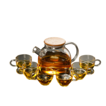 MONTHERIA 몬테리아 다기세트 내열유리 티포트 찻잔세트 선물용다기 도자기 찻잔 세트1000ML, 1000ML주전자+6잔