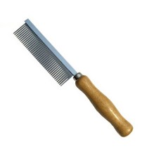 애견 우드손잡이 일자빗 강아지빗 빗 브러쉬 죽은털빗기, 1개