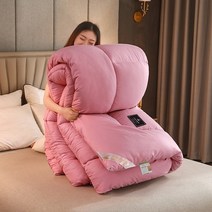 겨울 캐시미어 구스 이불 침대패드 다운 1인용 싱글 이불, 로즈 레드