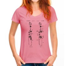 반팔 라운드넥 라이터 특허 티셔츠 스모크 파이어 빅 발명품 뉴 어드밴스 트레이드마크 보호, 10 WoMen Deep pink_04 M