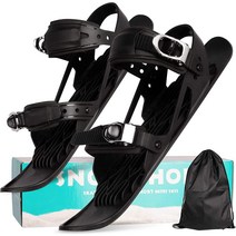 UPBUD 스키에이트 숏스키 스키플레이트 겨울 스포츠 스키장비 야외 신발, 블랙