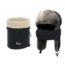 에이치머스 방한용품 세트 방한모+자수 넥워머