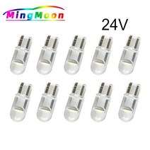 주차번호판 50 개 24V T10 LED W5W 168 2825 자동차 번호판 라이트 COB 웨지 주차 조명 사이드 도어 전구, 06 YELLOW