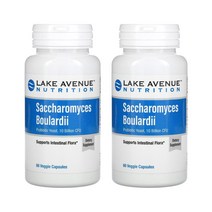 [2개]Lake Avenue Nutrition 레이크 에비뉴 프로바이오틱 효모 사카로미세스 보울라디 100억 CFU 60 베지 캡슐