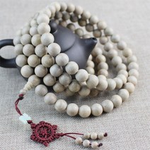 108배 다이어트 염주 10-15mm 티베트 불교 녹나무 108 구슬 목걸이 흰색 묵주 페인트 왁스 없음, 03 15mm