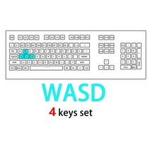 별도의 싱글 키캡 ABS 더블 샷 104 보조 키 6.25u 스페이스바 Esc Crtl WASD, [04] 104 Keys, [01] Black Color