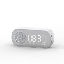 무선 블루투스 스피커 미러 알람 시계 FM 라디오 미니 휴대용 서브 우퍼 전화용 듀얼, 02 white_01 as show_01 스피커