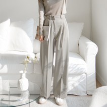 수비진 여성용 투핀턱 와이드 스판 슬랙스 SL5128