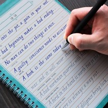 글씨교정 캘리그라피 영어필기체연습 서예 학생을위한 3 책세트 원형 글꼴 중국어 및 영어 카피북 성인 카피 북 필기 연습 책, 중국