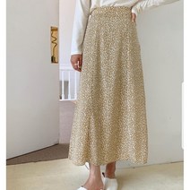 에피소드 여성 여름 가을 뒷밴드 하늘하늘 호피 롱 스커트