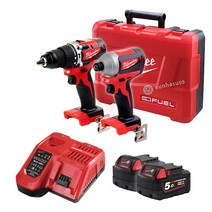 밀워키 콤보 세트 M18 CBLPP2C-502X (18V 5.0Ah) (해머드릴+임팩드라이버) M18 CBLPD / M18 CBLID