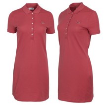 LACOSTE 여성 미니 피케 슬림핏 반팔 원피스 EF8470-10-ZV9