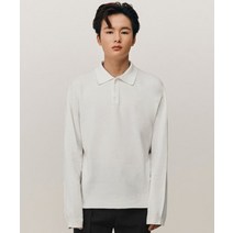 커스텀어클락 에센셜 면 베이직 카라넥 니트 아이보리 COOSKT025C 카라 넥
