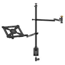 JUSMO LS22 책상 카메라 마운트 데스크탑 오버헤드 카메라 스탠드 알루미늄 유연한 관절형 암 사진 비디오 녹화 스트리밍 설정용 DSLR조명태블릿노트북용 테이블 클램프 카메라
