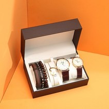 남성 여성 손목시계 커플 명품 메탈 가죽 밴드 40대 30대 패션 시계 세트 용 석영 손목 시계 용 과 용 크리스탈 팔찌 연인 을위한 세트