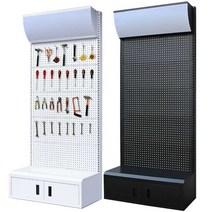 공구거치대 부품진열대 타공판진열대 페그보드 작업장, 블랙 옐로우