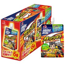 아지노모토 아미노바이탈 젤리드 링크 가츠기어 사과 맛 250g×6개 아미노산 1500mg 에너지 200kcal 味の素 アミノバイタル ゼリードリンク ガッツギア りんご味 250g×6個, 6개