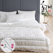 정원 꽃자수 피그먼트 차렵이불 베개세트(SS) by효재