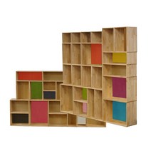 더데코 틈새수납 공간박스 친한경 고무나무 오픈형 칼라 다용도 수납박스 2단 3단 4단, 사각반형올리브