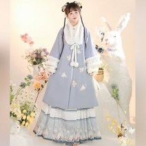 환혼 소매 빈티지 생활한복원피스 스몰웨딩 패션 무늬 자락 기모 철릭 꽃자수