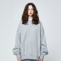 오버핏 베이직 로고 기모 후드(MELANGE GREY)_PPTZIHD01UC3