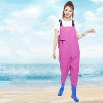 ANYOU 여자 갯벌 낚시 일체형 가슴장화 M223, 240, 핑크